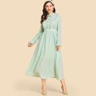 Shein Leg-of-mutton Sleeve Buttoned Dress
