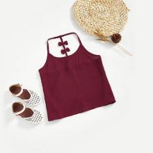 Shein Girls Bow Detail Y-back Cami Top