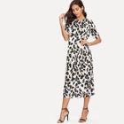 Shein Mock Neck Leopard Print Dress