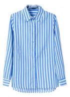 Rosewe All Matched Long Sleeve Turndown Collar Striped Shirts