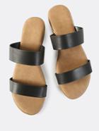 Shein Duo Band Slip Ons Black