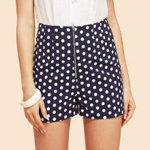 Shein Polka Dot Zipper Up Shorts