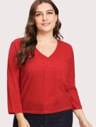 Shein Single Button Chest Pocket Top