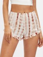 Shein Frill Trim Tie Dye Jersey Shorts