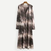 Shein V-neck Button Through Snakeskin Print Dress
