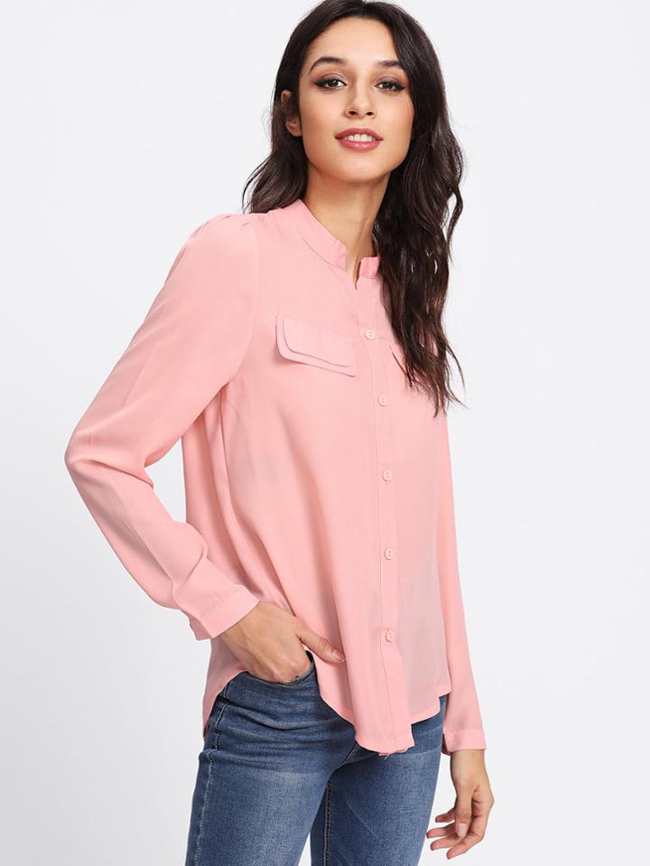 Shein Button Front Basic Shirt