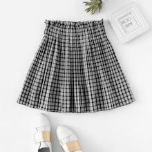 Shein Plaid Ruffle Trim Skirt