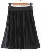 Shein Elastic Waist Pleated A Line Skirt