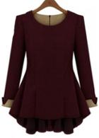 Rosewe Gorgeous Long Sleeve Round Neck T Shirt With Ruffles