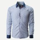 Shein Men Single Breasted Striped Shirt
