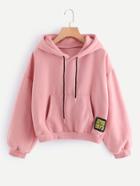 Shein Drop Shoulder Patch Detail Hoodie