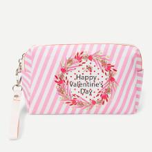 Shein Striped Design Makeup Bag