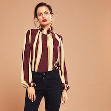 Shein Keyhole Back Frilled Neckline Top