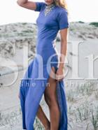 Shein Light Blue Short Sleeve Split Side Dress