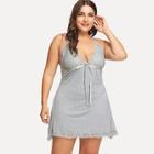 Shein Plus Floral Lace Knot Detail Cami Dress
