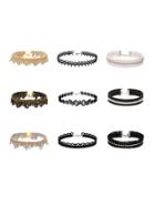 Shein Multi Shaped Charm Lace Choker Set 9pcs