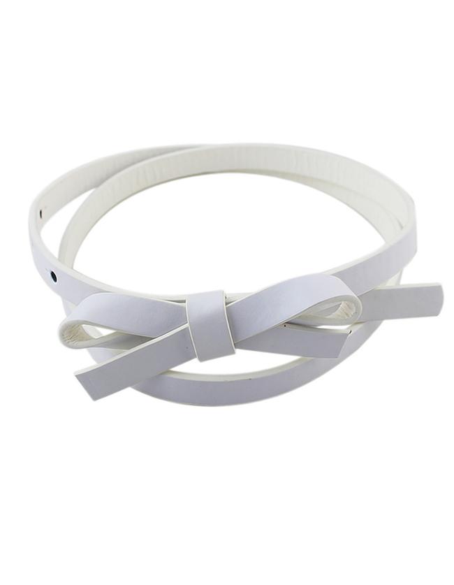 Shein White Pu Leather Thin Candy Belt