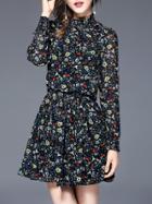 Shein Floral Elastic-waist Dress