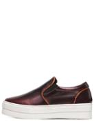 Shein Burgundy Platform Slip On Sneakers