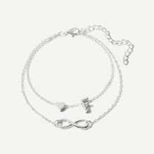 Shein Letter F Detail Layered Chain Anklet