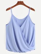 Shein Pale Blue Wrap Front Cami Top
