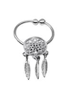Shein Silver Plated Hollow Flower Coin Leaf Wrap Ring