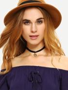 Shein Hollow Pentanstar Velvet Choker Necklace