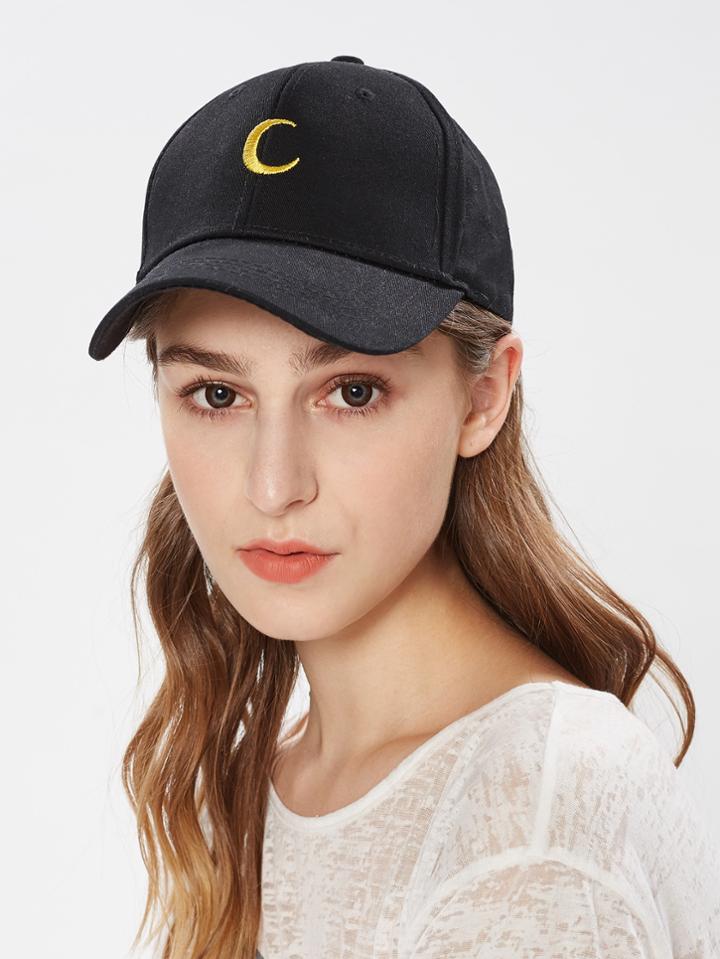 Shein Contrast Moon Embroidery Baseball Cap
