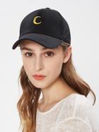 Shein Contrast Moon Embroidery Baseball Cap