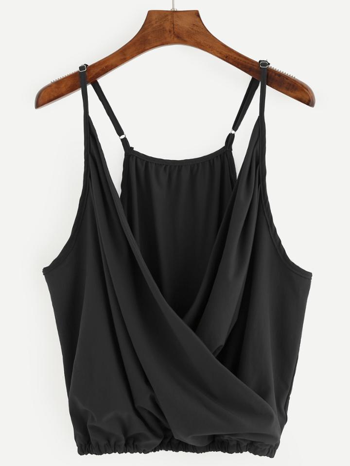 Shein Wrap Front Elastic Hem Cami Top