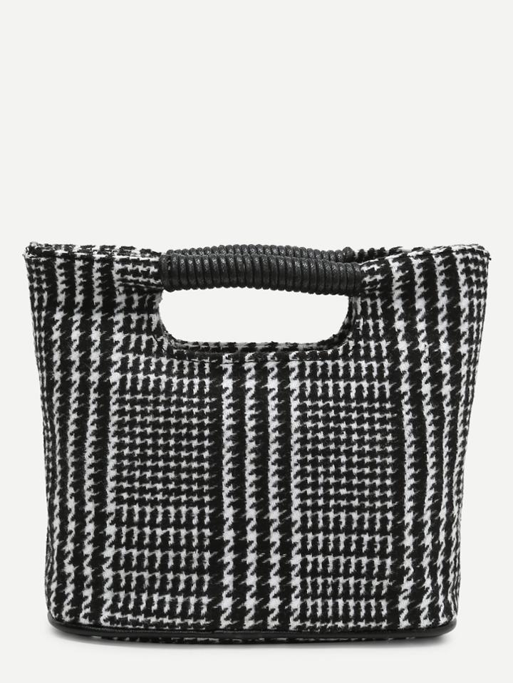 Shein Houndstooth Print Tote Bag