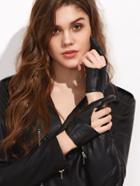 Shein Black Two-finger Faux Leather Stage Gloves