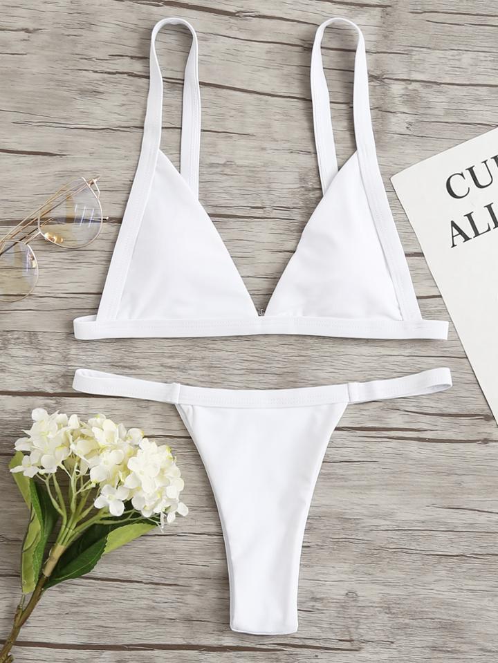 Shein V Plunge Neck Bikini Set