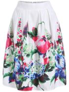 Shein Colour Elastic Waist Floral Flare Skirt