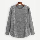 Shein Cable Knit Marled Sweater