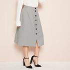 Shein Plus Button Front Houndstooth Skirt