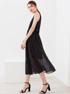 Shein Asymmetric Strap Detail Layered Chiffon Dress