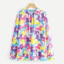 Shein Colourful Cartoon Print Hoodie