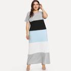 Shein Plus Cut And Sew Color Block Dress