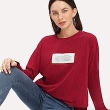 Shein Contrast Patch Detail T-shirt