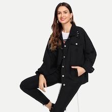 Shein Ripped Dual Pocket Denim Jacket