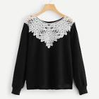 Shein Contrast Lace Round Neck Tee