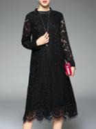 Shein Black Mesh Lace Shift Dress