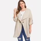 Shein Plus Drop Shoulder Shawl Collar Coat