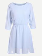 Shein Split Sleeve Elasticized Waist Chiffon Dress