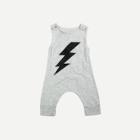 Shein Boys Lightning Print Marled Jumpsuit
