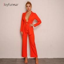 Shein Bow Tie Front Blazer And Pants Set