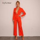 Shein Bow Tie Front Blazer And Pants Set