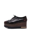 Shein Lace-up Red Pointed Toe Flatform Brogue Oxford