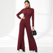 Shein Surplice Wrap Wide Leg Jumpsuit